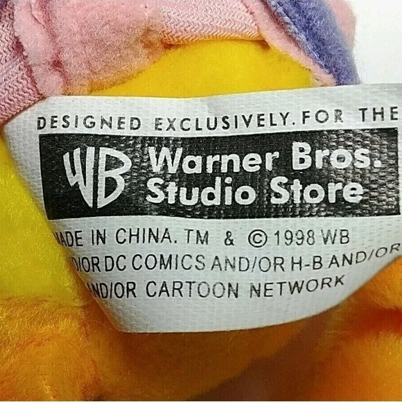 Tweety Bird NWT Warner Bros Studio 1998 Bean Bag Plush Toy 8" Flower Shirt - Picture 6 of 8